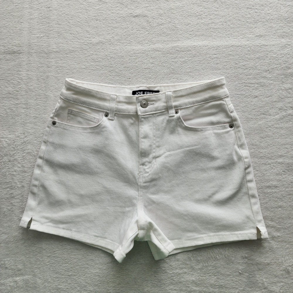 Joe Fresh Denim Shorts Womens 28 White High Rise Stretch Summer Casual Minimal
